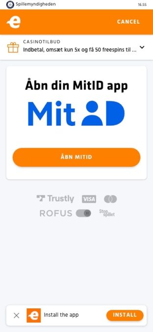 expekt konto oprettelse mobil