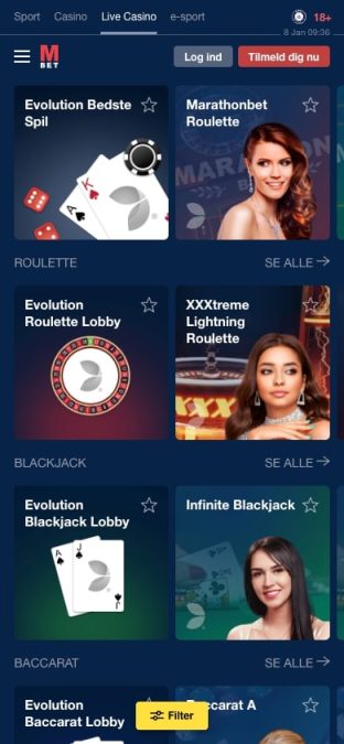 marathonbet livecasino mobil