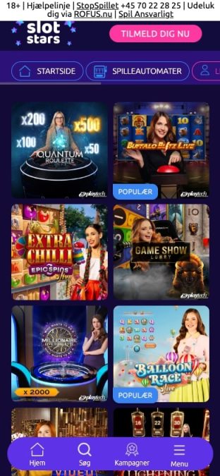 slotstars livecasino mobil